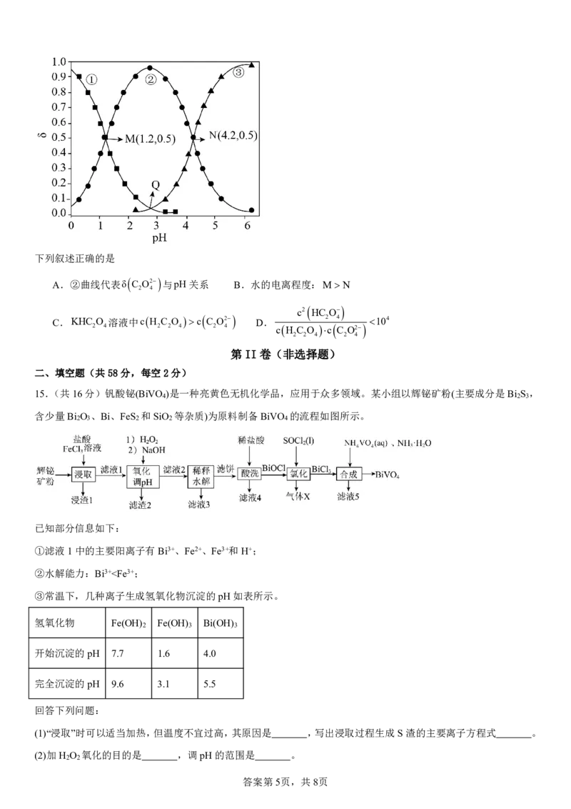 南昌十九中2024-2025学年第二学期2月月考高三化学_2025年2月_250223江西省南昌市第十九中学2024-2025学年高三下学期2月月考（全科）_南昌十九中2024-2025学年第二学期2月月考高三化学