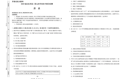 2025.4齐鲁名校大联考高三历史_2025年4月_250422山东省齐鲁名校大联考2025届高三第七次学业水平联合检测（全科）_齐鲁名校大联考2025届山东省高三第七次学业水平联合检测历史