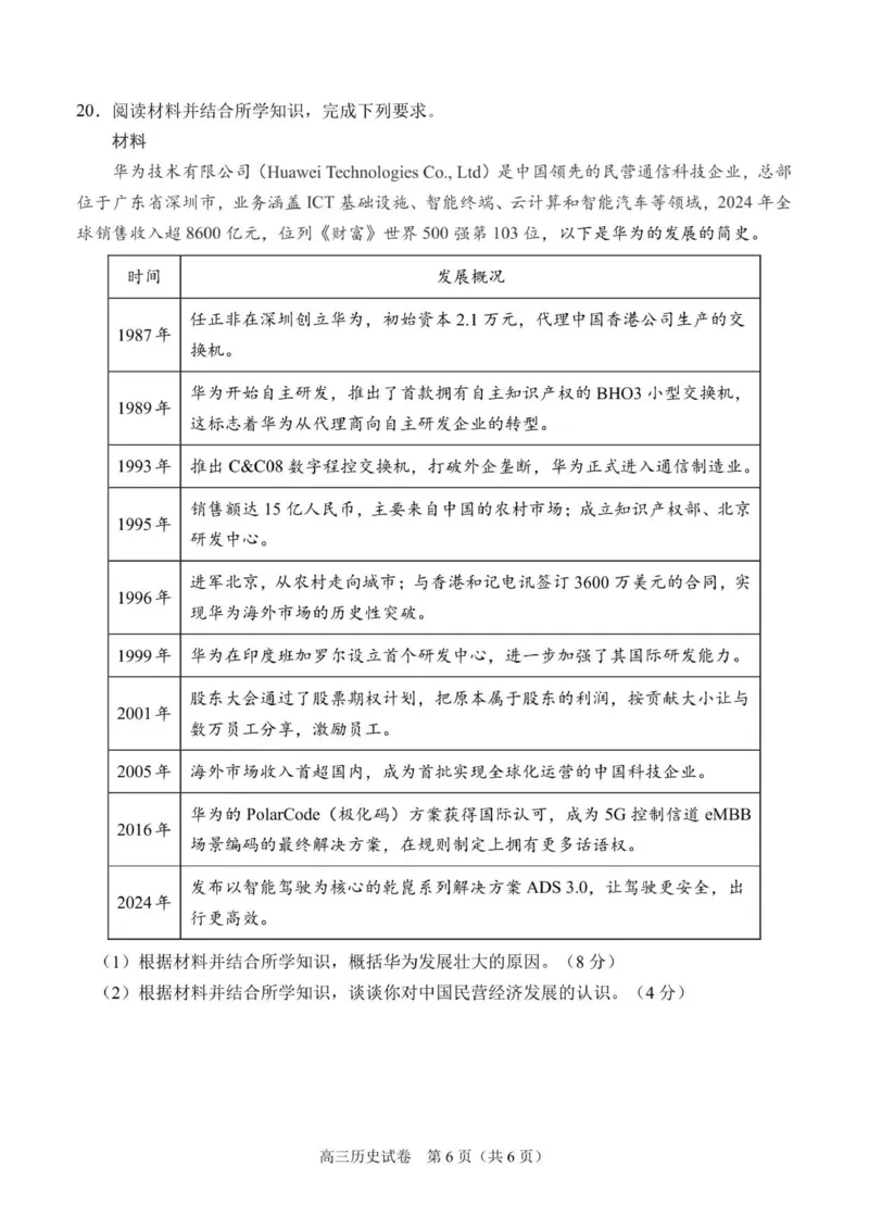 9月高三历史试卷-定稿_2025年9月_250928考阅评广西示范性高中2025-2026学年高三上学期9月联合调研测试（全科）_广西示范性高中2026届高三上学期9月联合调研测试历史试卷（含解析）