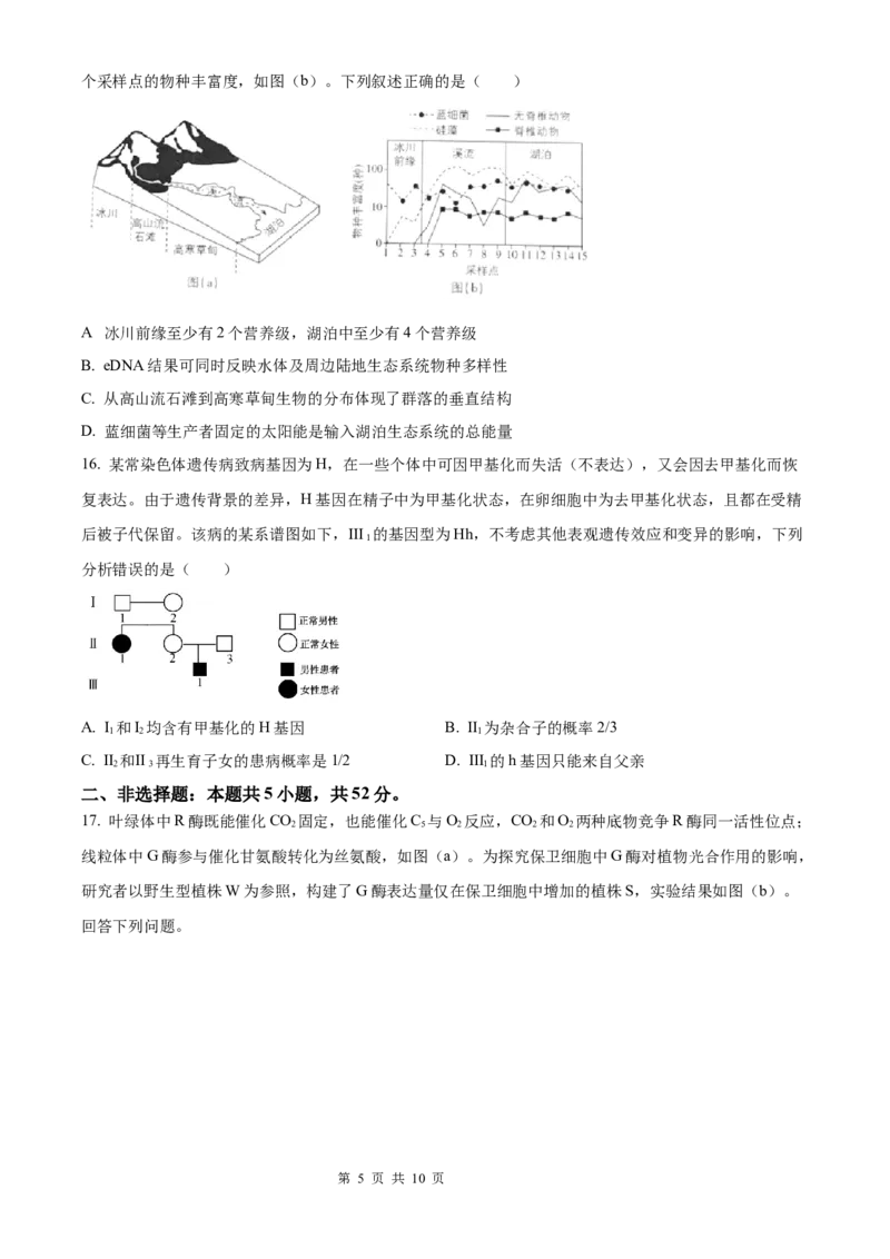 2025《高考真题&bull;陕晋青宁》生物试题(原卷版)_2025《全国高考真题卷》各地方卷_2025《高考真题&bull;陕晋青宁》