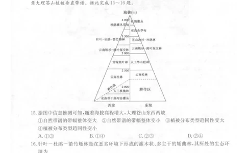 2025年普通高中学业水平选择性考试冲刺压轴卷（一)地理试卷（含答案）_2025年4月_2504042025年普通高中学业水平选择性考试冲刺压轴卷（一)