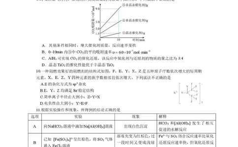 四川省成都市石室中学2025-2026学年高三上学期10月月考+化学_2025年10月_251016四川省成都市石室中学2025-2026学年高三上学期10月月考（全科）