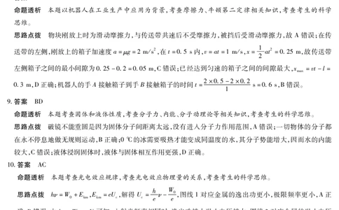 海南省天一大联考2024-2025学年高三学业水平诊断（四）物理详细答案_2025年4月_250412海南省天一大联考2024-2025学年高三学业水平诊断（四）（全科）