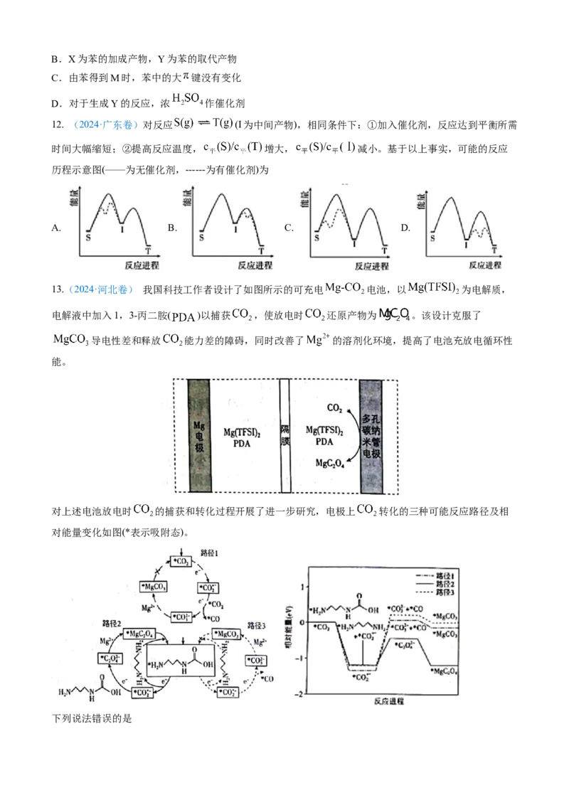 专题06化学反应中的能量变化和反应机理-三年（2022-2024）高考化学真题分类汇编（全国通用）（学生卷）_近10年高考真题汇编（必刷）