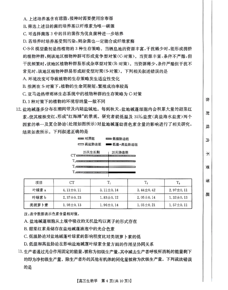 河南省驻马店金太阳2025届高三1月期末联考生物_2025年1月_250123河南省驻马店金太阳2025届高三1月期末联考（全科）_河南省驻马店2025届高三1月期末联考生物