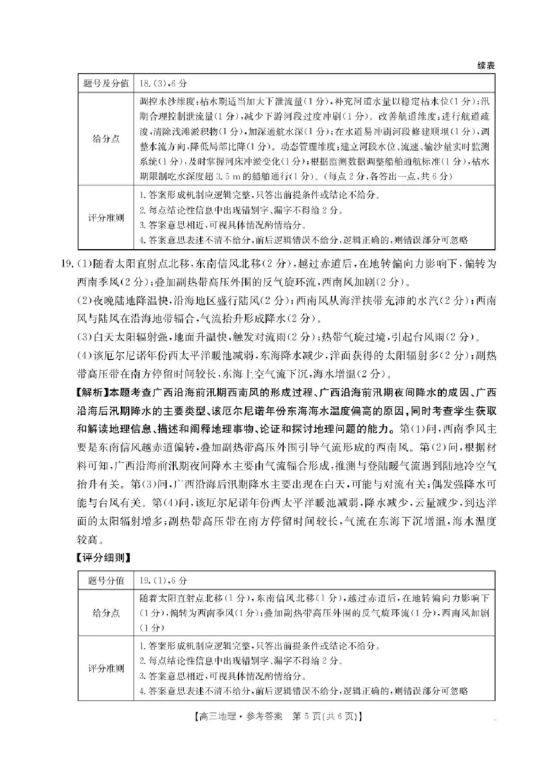 四川省2026届高三上学期10月联考（26-38C）地理答案_2025年10月_251020金太阳&middot;四川省2026届高三上学期10月联考（26-38C）（全科）