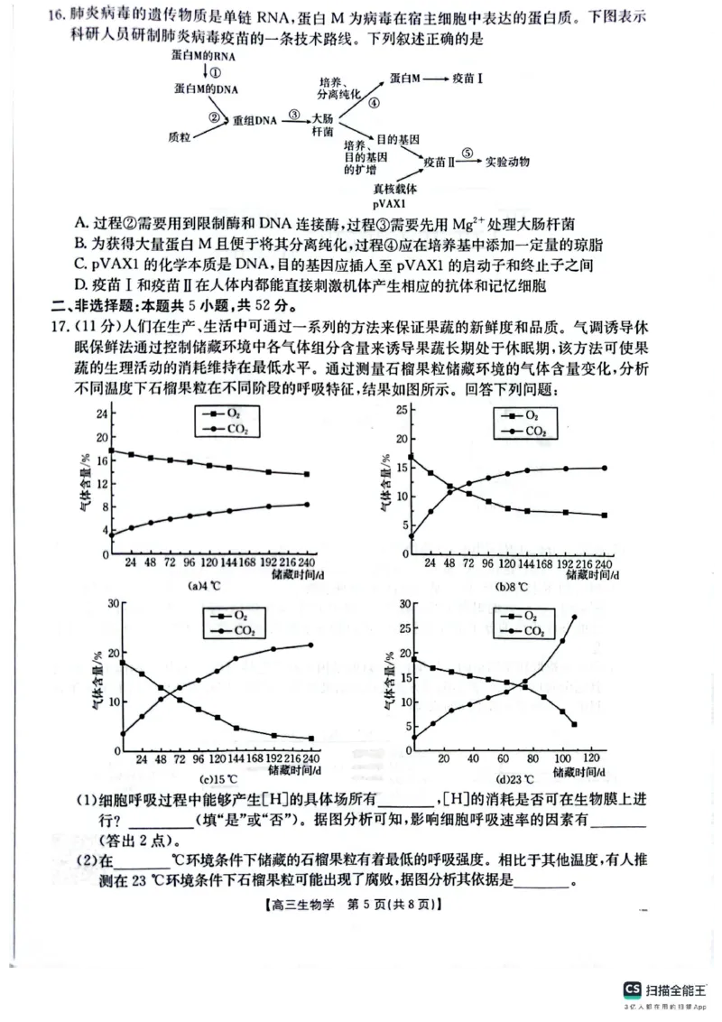 生物_2025年4月_250411山西、陕西、宁夏、青海四省区普通高中新高考高三质量检测金太阳4月联考（全科）_生物
