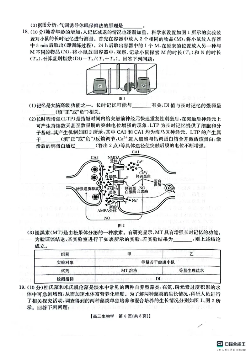 生物_2025年4月_250411山西、陕西、宁夏、青海四省区普通高中新高考高三质量检测金太阳4月联考（全科）_生物