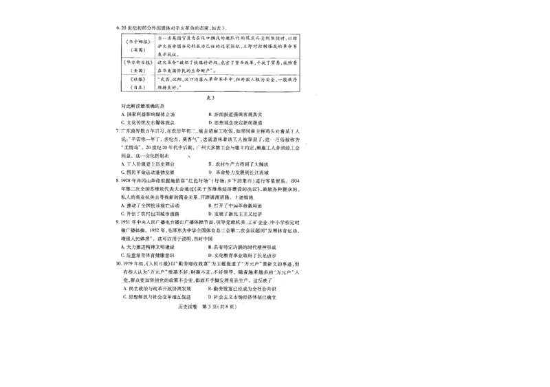 武汉市供题历史试卷_2025年5月_2505242025届湖北省武汉市高三五月模拟训练（全科）_历史