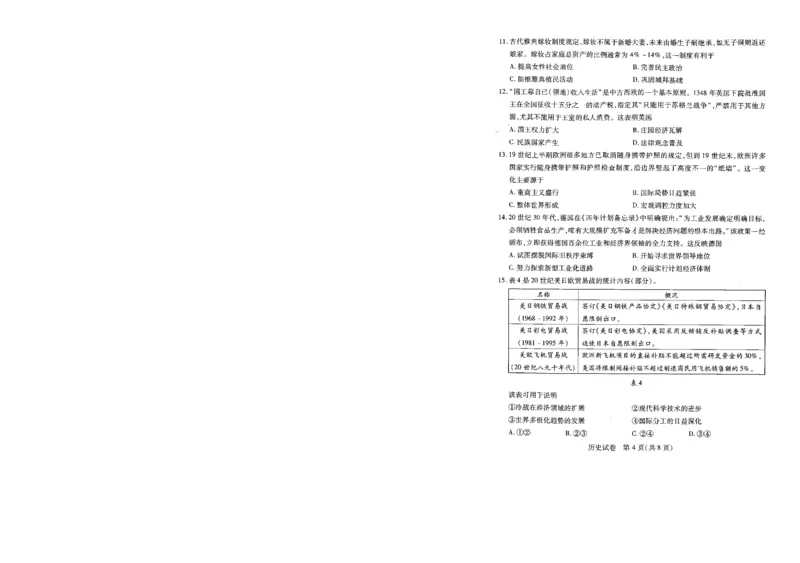 武汉市供题历史试卷_2025年5月_2505242025届湖北省武汉市高三五月模拟训练（全科）_历史