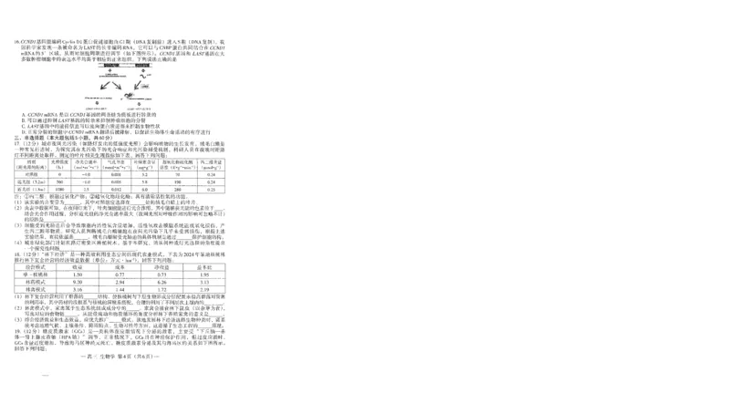 江西省南昌市2025-2026学年高三上学期9月测试生物试题_2025年9月_250916江西省南昌市零模2026届高三上学期九月测试_江西省南昌市零模2026届高三上学期九月测试生物