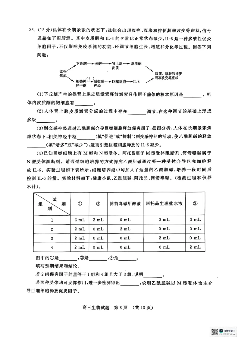 生物1_2025年1月_250119山东省济南市2024-2025学年高三上学期1月期末学习质量检测（全科）_山东省济南市2024-2025学年高三上学期1月期末考试生物