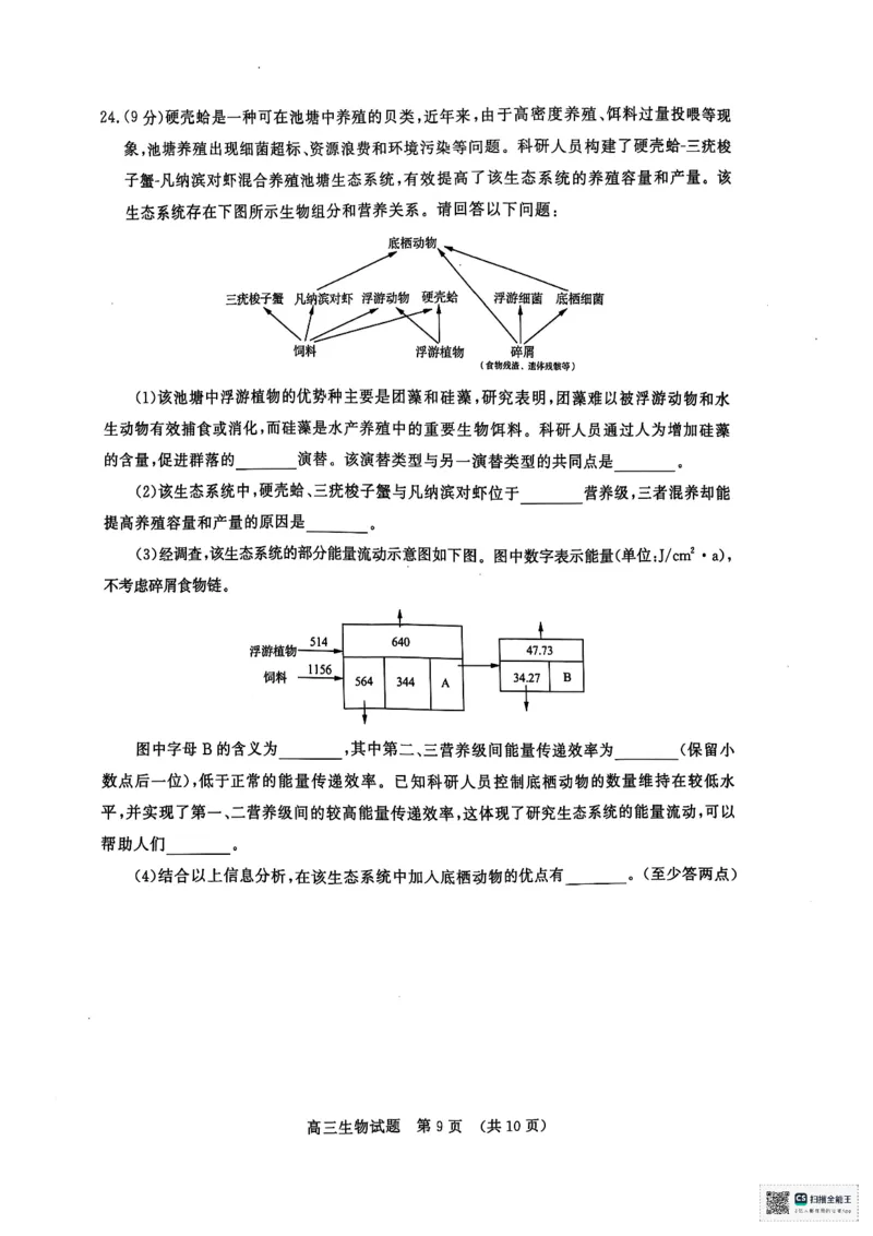 生物1_2025年1月_250119山东省济南市2024-2025学年高三上学期1月期末学习质量检测（全科）_山东省济南市2024-2025学年高三上学期1月期末考试生物