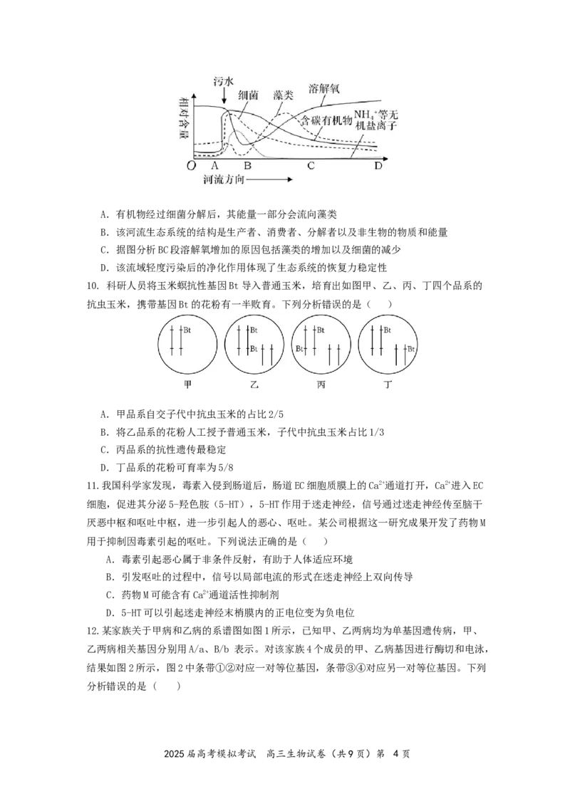 湖北省&ldquo;黄鄂鄂&rdquo;2025年高三下学期4月联考生物_2025年5月_0502湖北省&ldquo;黄鄂鄂&rdquo;2025年高三下学期4月联考（全）