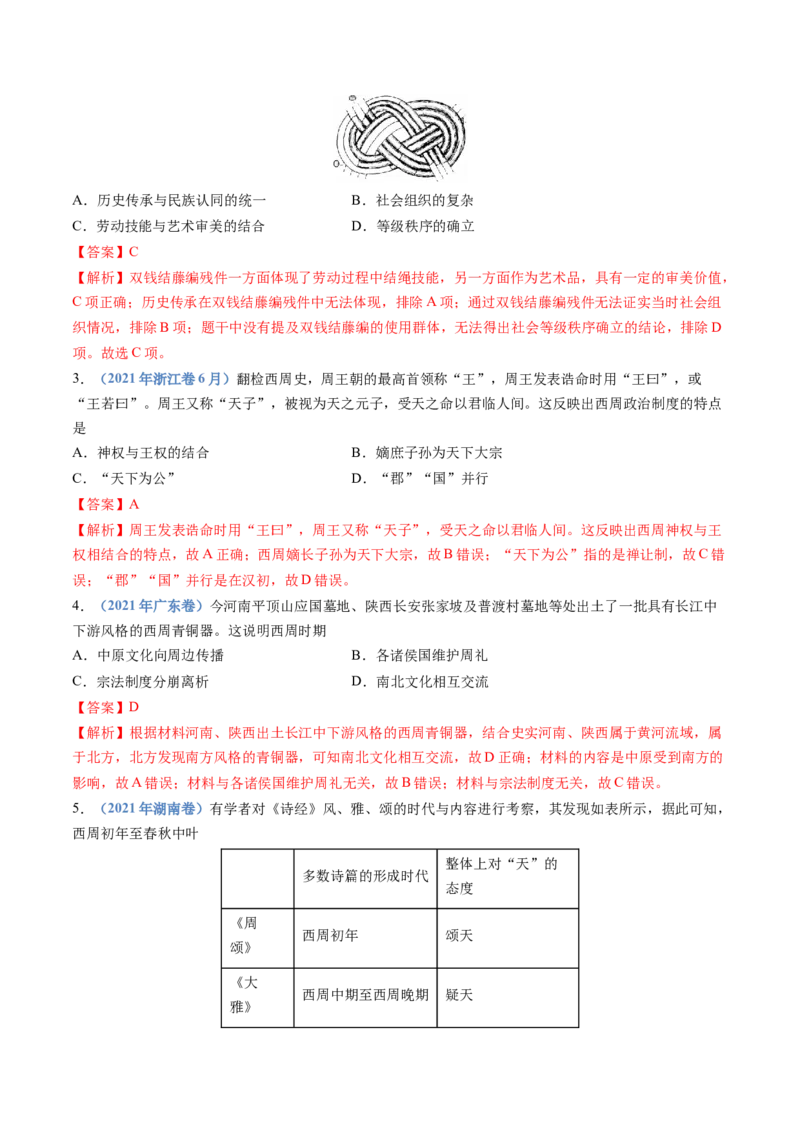 专题01从中华文明起源到秦汉统一多民族封建国家的建立与巩固（教师卷）_近10年高考真题汇编（必刷）_十年（2014-2024）高考历史真题分项汇编（全国通用）