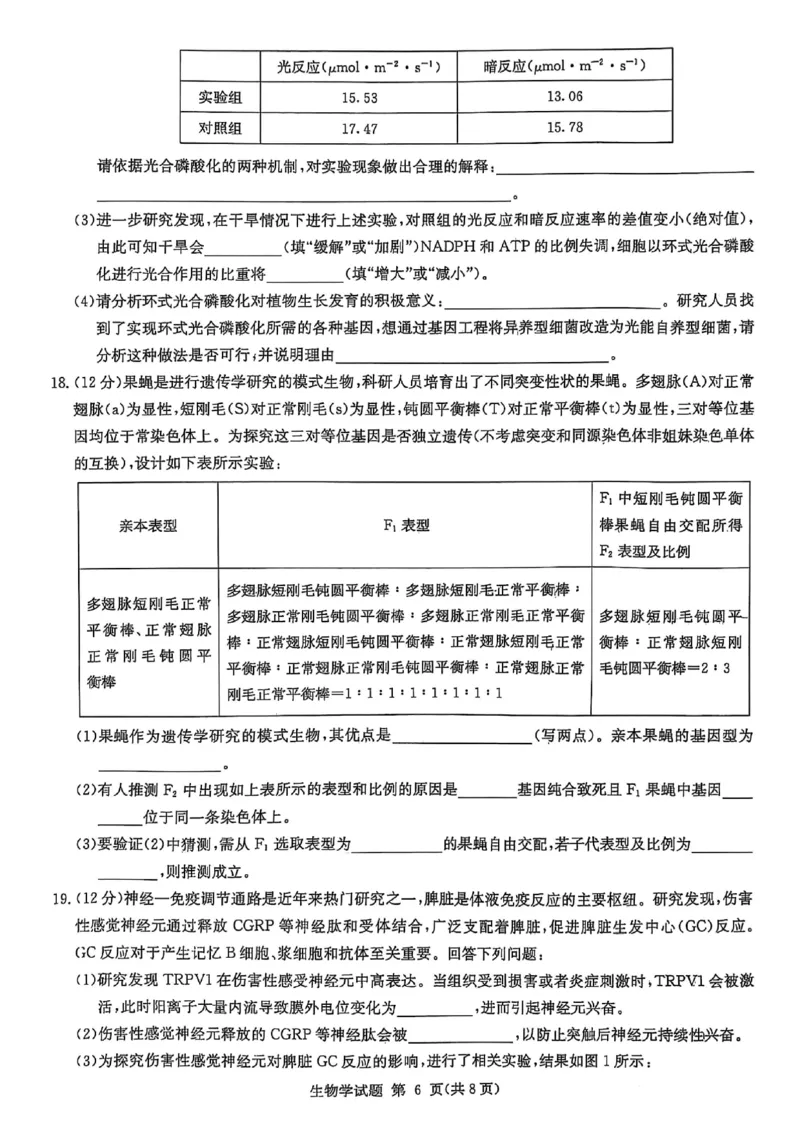 湖南省2025届高三九校联盟第二次联考生物_2025年3月_250315湖南省九校联盟2025届高三下学期第二次联考（全科）_湖南省九校联盟2025届高三下学期第二次联考生物