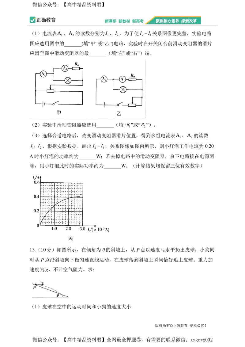 2024届明日之星高考物理精英模拟卷江西版_2024高考押题卷_72024正确教育全系列_2024明日之星全系列_（新高考）2024《明日之星&middot;高考精英模拟卷》（九科全）各一套