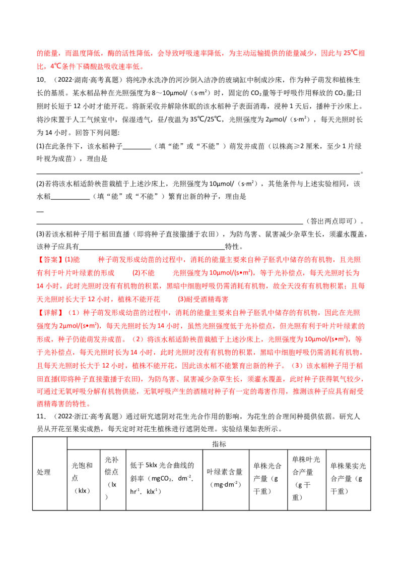 专题07细胞代谢的综合（解析卷）_近10年高考真题汇编（必刷）_十年（2014-2024）高考生物真题分项汇编（全国通用）_十年（2014-2023）高考生物真题分项汇编（全国通用）