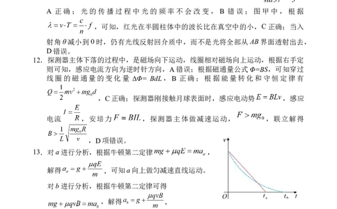 海南省文昌中学2024-2025学年高三下学期第五次月考（4月）物理答案_2025年4月_250424海南省文昌中学2024-2025学年高三下学期第五次月考（4月）（全科）