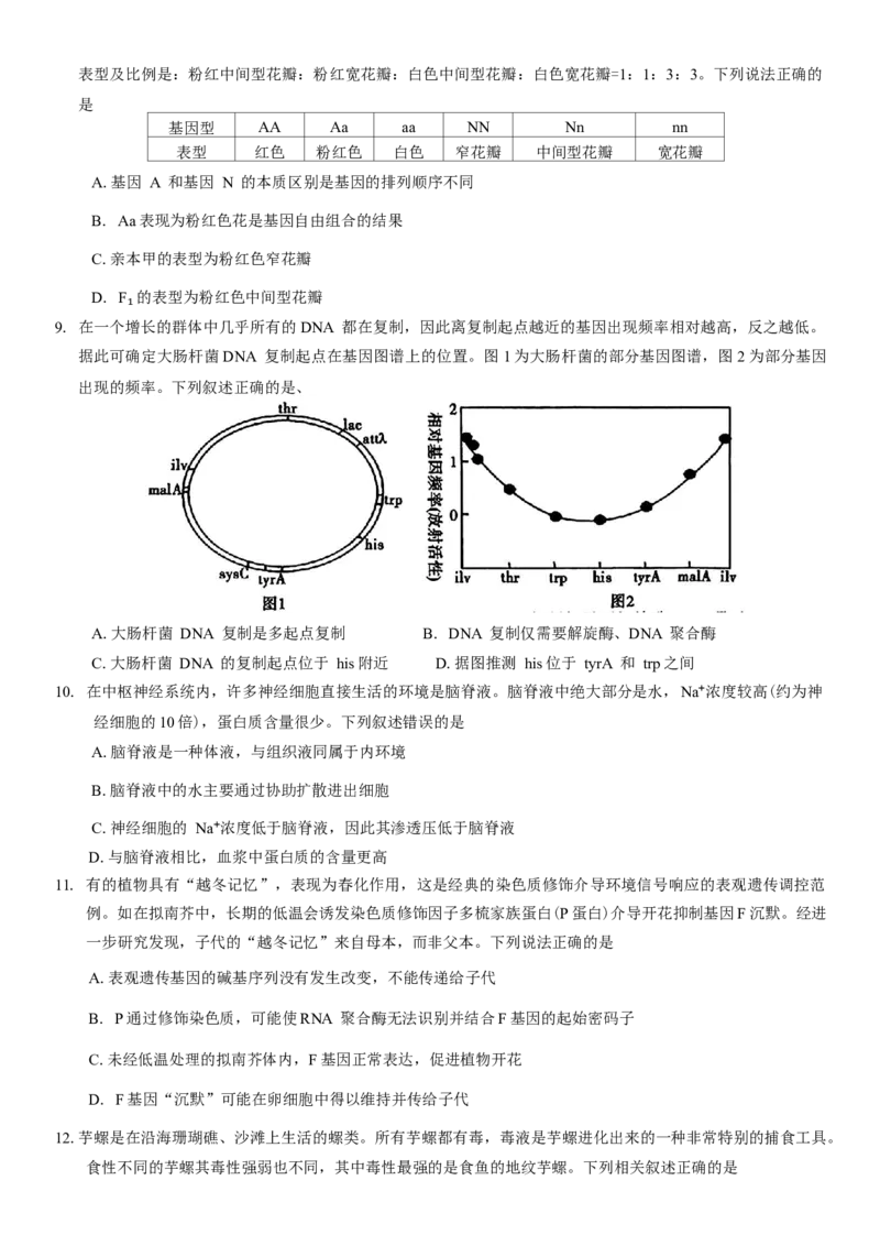 河南省信阳市2024-2025学年普通高中高三第二次教学质量检测生物模拟试题（含答案）_2025年1月_250122河南省信阳市2024-2025学年高三第二次教学质量检测（全科）