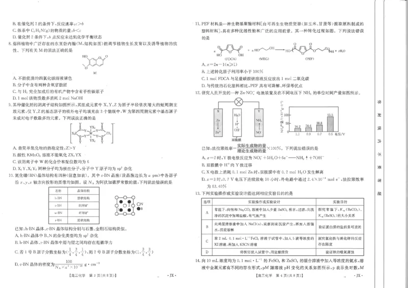 江西省2025届高三下学期3月百万大联考（金太阳25-4001C）化学_2025年3月_2503202025届江西省高三金太阳3月联考（JX-4001C）（全科）_2025届江西省高三金太阳3月联考（JX-4001C）化学