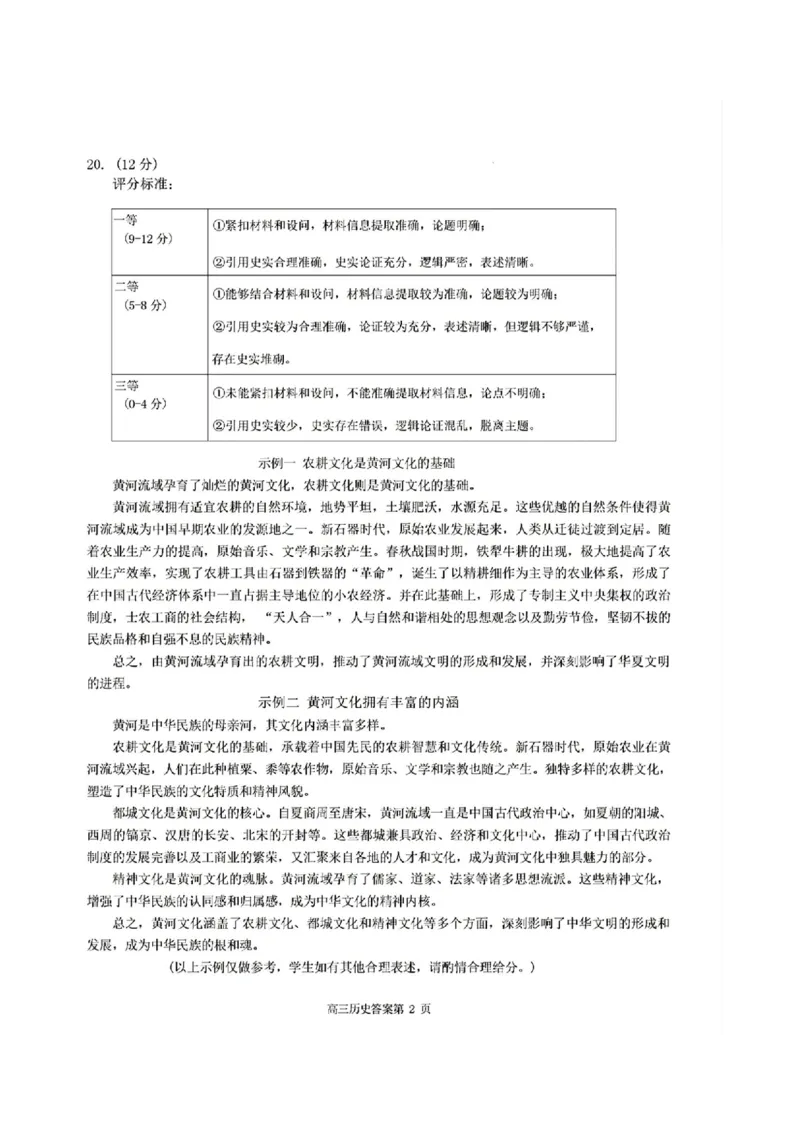 河南省（驻马店、漯河、南阳、信阳、三门峡）五市2025年高三第一次联考历史答案_2025年3月_河南省（驻马店、漯河、南阳、信阳、三门峡）五市2025年高三第一次联考历史