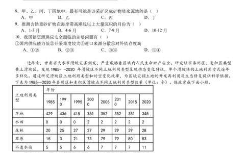湖南省长沙市望城区第一中学2025届高三一模试题地理_2025年3月_250322湖南省长沙市望城区第一中学2025届高三一模试题