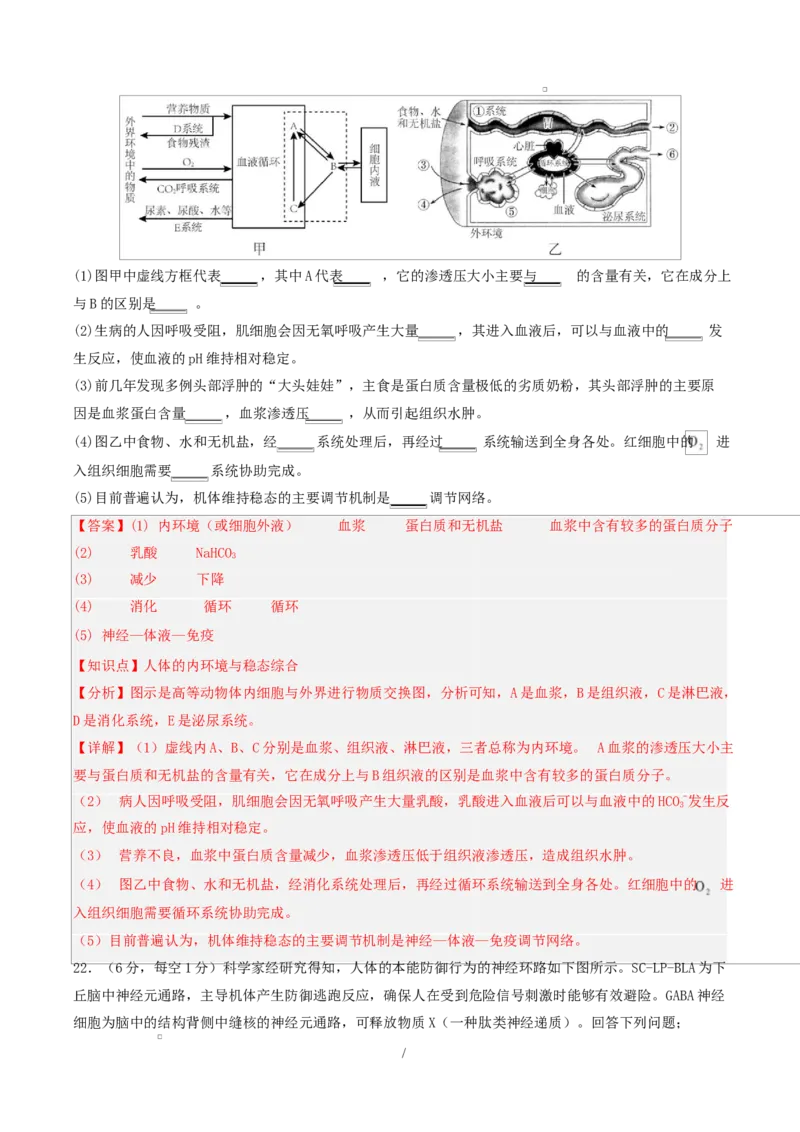 高二生物第一次月考卷多选题版（全解全析）（人教版2019）_1多考区联考试卷_2510142025-2026学年高二生物上学期第一次月考试题