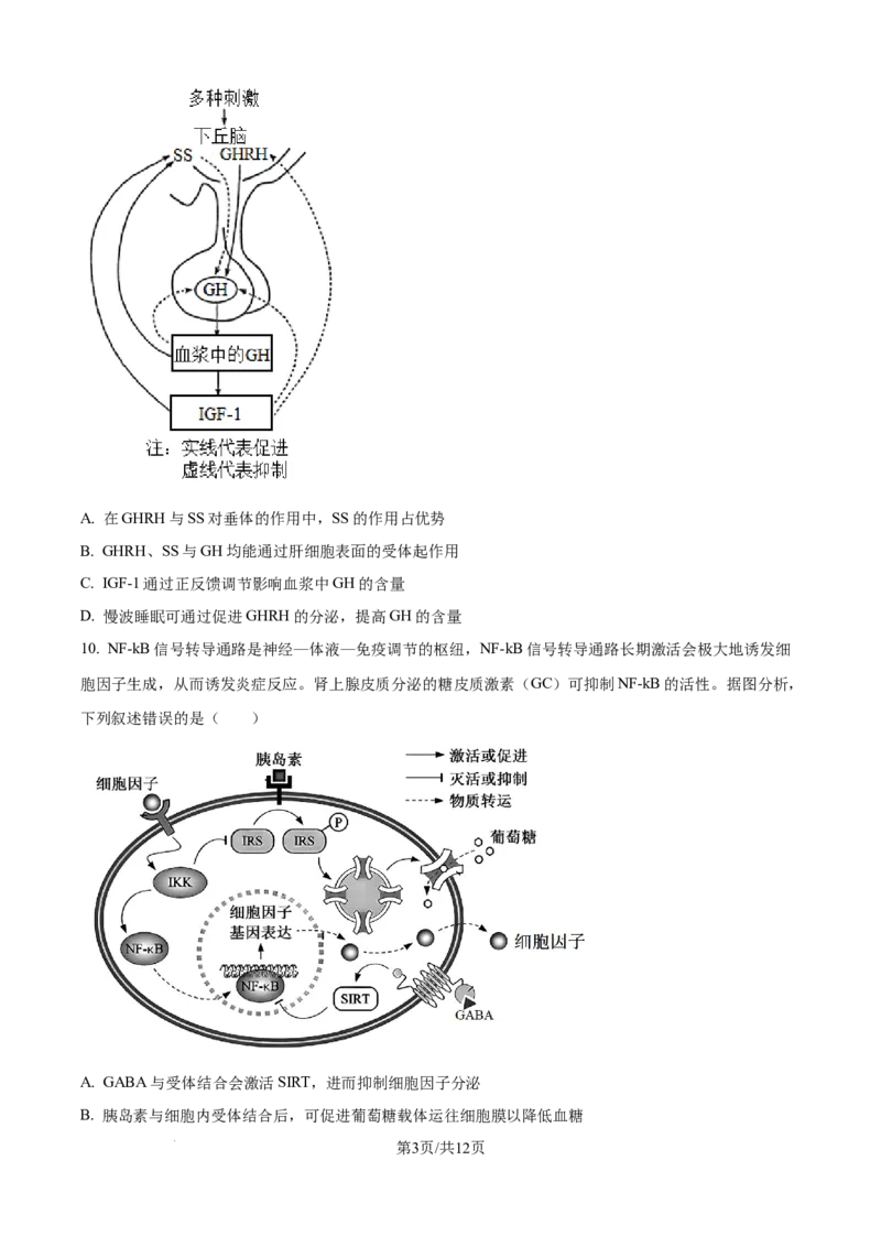 精品解析：江西省吉安市七校联考2025-2026学年高三上学期10月月考生物试题（原卷版）_2025年10月_251016江西省西路七校2025-2026学年高三上学期10月第一次联考