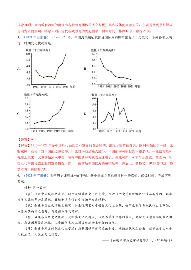 专题06辛亥革命与中华民国的建立（教师卷）_近10年高考真题汇编（必刷）_十年（2014-2024）高考历史真题分项汇编（全国通用）