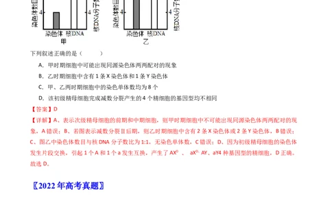专题08有丝分裂和减数分裂（解析卷）_近10年高考真题汇编（必刷）_十年（2014-2024）高考生物真题分项汇编（全国通用）_十年（2014-2023）高考生物真题分项汇编（全国通用）