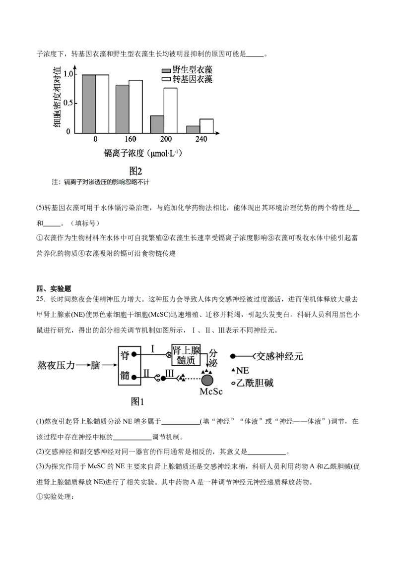山东省泰安市肥城市2026届高三上学期开学考试生物试卷（含答案）_2025年9月_250914山东省泰安肥城市2025-2026学年高三上学期开学考试（全科）