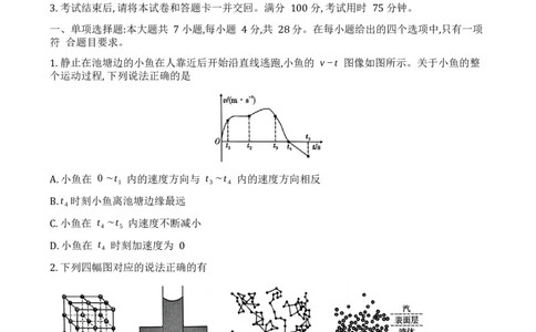 重庆市第一中学校2024-2025学年高三下学期3月月考物理试题_2025年3月_250318重庆市第一中学校2024-2025学年高三下学期3月月考