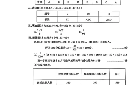 四川省德阳市高中2022级第三次诊断考试数学答案_2025年4月_250426四川省德阳市高中2022级第三次诊断考试（德阳三诊）（全科）