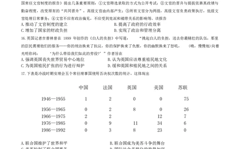 浙江省天域全国名校协作体2024-2025学年高三下学期3月月考历史_2025年3月_250305浙江省天域全国名校协作体2024-2025学年高三下学期3月月考