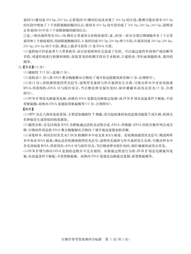 生物答案_2025年11月_251126湖北省华大新高考联盟2026届高三11月教学质量测评（全科）_1209215425_华大新高考联盟2026届高三上学期11月测评生物试题+答案