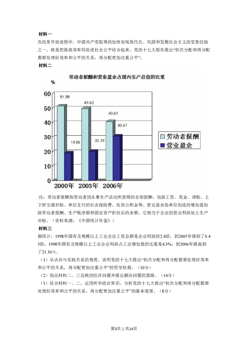 2008年高考政治试卷（全国Ⅱ卷）（解析卷）_政治历年高考真题_新&middot;PDF版2008-2025&middot;高考政治真题_政治（按省份分类）2008-2025_2008-2025&middot;（青海）政治高考真题