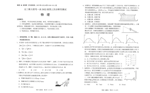 四川省元三维大联考&middot;高2022级第三次诊断性测试物理_2025年4月_250421四川省绵阳市高中2022级第三次诊断性考试（A卷+元三维大联考B卷）