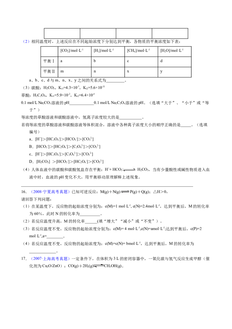 专题57化学反应速率与平衡综合问题（原卷卷）_近10年高考真题汇编（必刷）_十年（2014-2024）高考化学真题分项汇编（全国通用）_十年（2014-2023）高考化学真题分项汇编（全国通用）