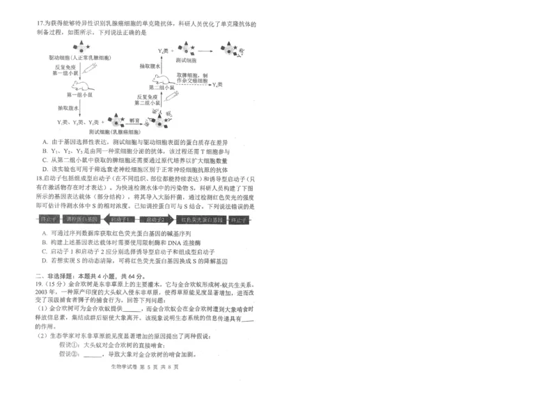 腾云10月联考生物试卷_2025年10月_251019湖北省腾云联盟2026届高三10月联考（全科）_湖北省腾云联盟2026届高三10月联考生物