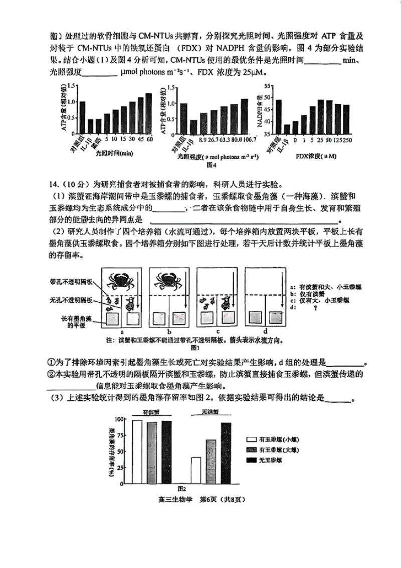 天津市南开区2024-2025学年度第二学期高三年级质量监测（一）生物_2025年4月_250406天津市南开区2024-2025学年度第二学期高三年级质量监测（一）（全科）