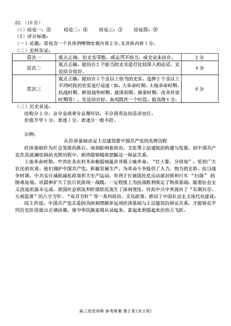 浙江省天域全国名校协作体2024-2025学年高三下学期3月月考历史答案_2025年3月_250305浙江省天域全国名校协作体2024-2025学年高三下学期3月月考