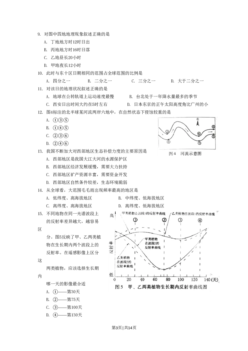 2008年高考地理试卷（广东）（空白卷）_地理历年高考真题_新&middot;PDF版2008-2025&middot;高考地理真题_地理（按省份分类）2008-2025_2008-2025&middot;（广东）地理高考真题