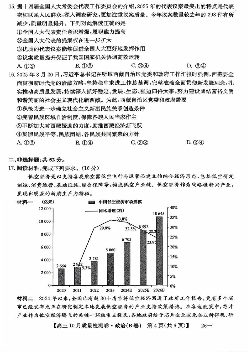 山西三晋卓越联盟2025-2026高三10月质量检测（26-X-028C）政治(B)_2025年10月_251017山西三晋卓越联盟2025-2026高三10月质量检测（26-X-028C）（全科）