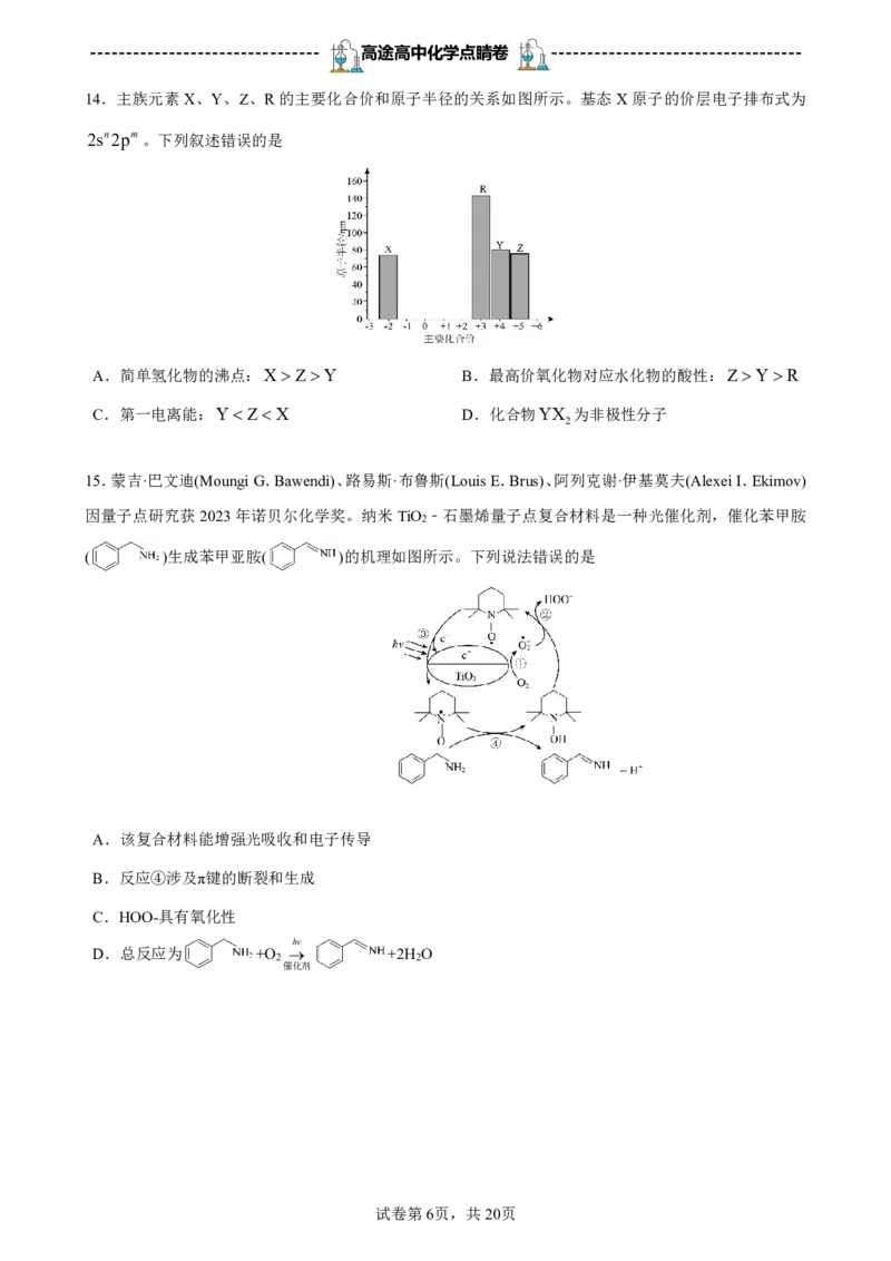 2024高途高中化学点睛卷广东卷OK_2024高考押题卷_132024高途全系列_26高途点睛卷_2024点睛密卷-化学