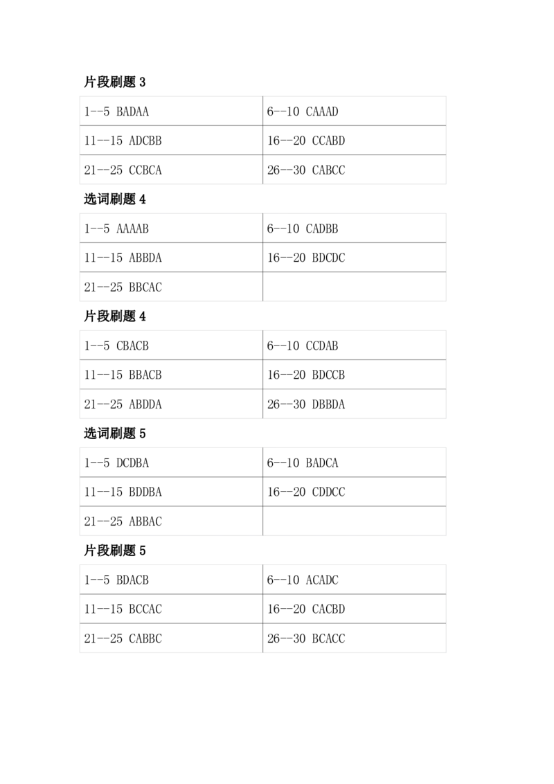 四海26海海刷言语理解题本-答案汇总_2026考公资料_（01）花生十三_04刷题班2026年省考四海行测2000题海海刷(1)_03.言语理解刷题_答案
