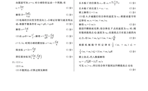 物理2025年辽宁高三3月联考答案（考后强化版）_2025年3月_250308辽宁省名校联盟2025届高三考试-3月考后强化版（全科）_答案