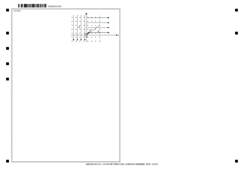 成都石室中学2024-2025学年度下期高2025届二诊模拟考试物理答题卡_2025年3月_250305四川省成都石室中学2024-2025学年度下期高2025届二诊模拟考试（全科）