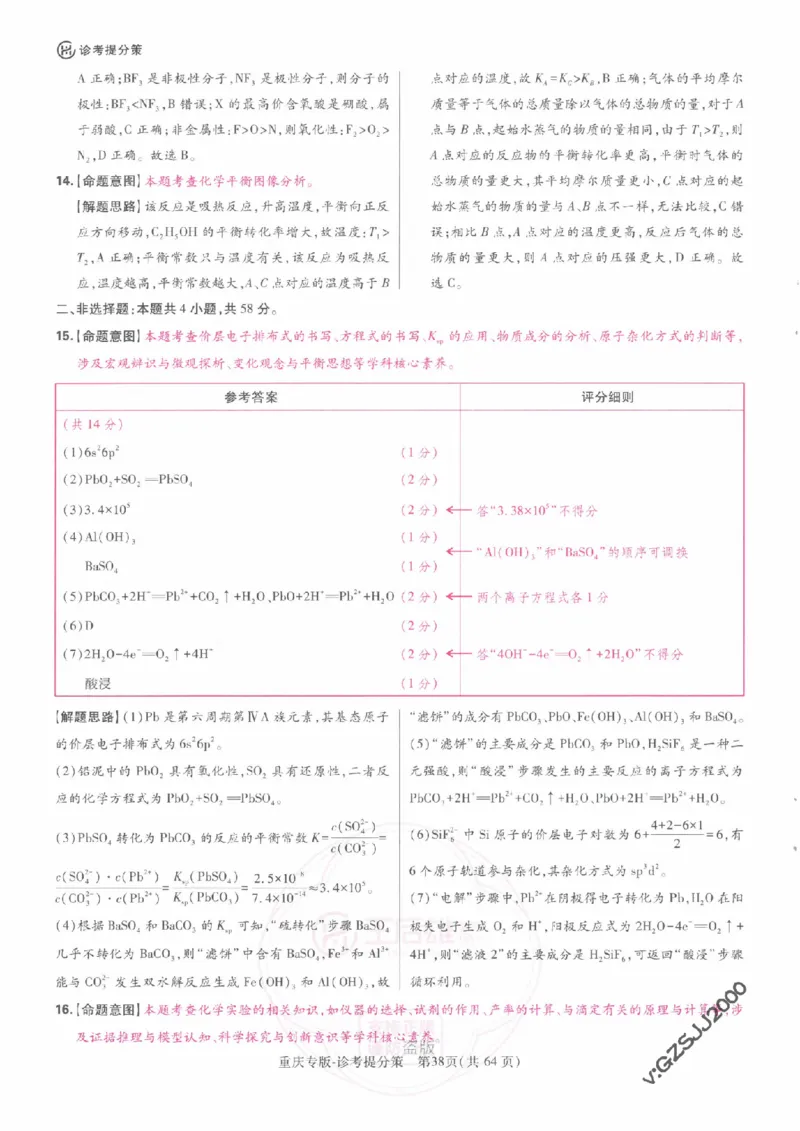 2024年王后雄高考押题预测卷重庆物化生政史地答案_2024高考押题卷_22024王hou雄_16王后雄押题_2024年王后雄高考押题预测卷（重庆专版）_答案