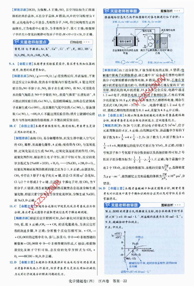 2024《金考卷&middot;高考测评卷》化学答案_2024高考押题卷_12024天星全系列_（新高考）2024《金K卷&middot;高考测评&middot;猜题卷》（语数英）各九套_2024《金考卷&middot;高考测评卷&middot;猜题卷》化学